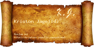 Kriston Jagelló névjegykártya